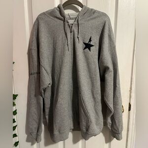 Hamilton Grey Zip-Up Hoodie with Embroidered Details